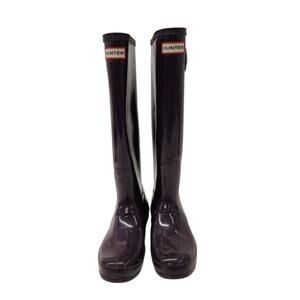 Hunter Original Tall Purple Rain Boots Gloss Size 8